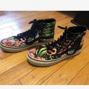 Hawaiian themed high top vans
